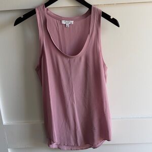 Equipment Sleeveless Silk Tank Top in Dusty Rose